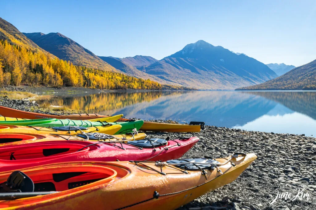 eklutna lake alaska kayak fall